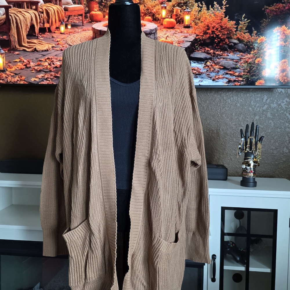 Womens Tan Sweater Cardigan